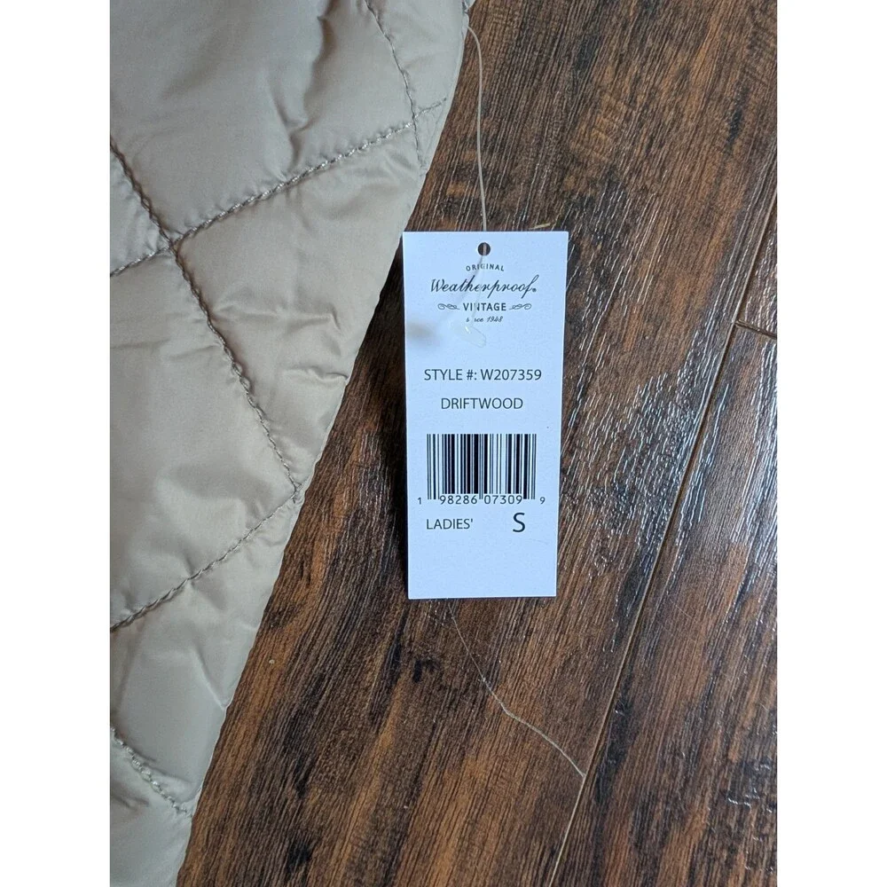 Weatherproof® Vintage Womens Diamond Quilt Vest, Driftwood, Small, NEW!! - Picture 4 of 9